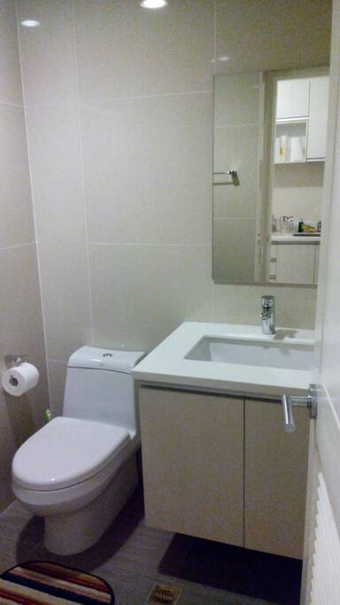 luxurious toilet and bath just like home and hotel
