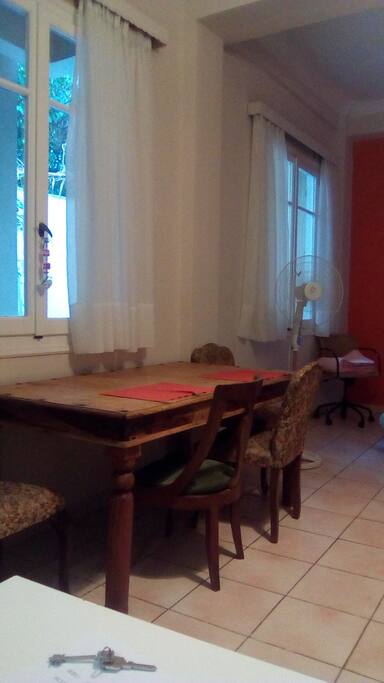 The living room.