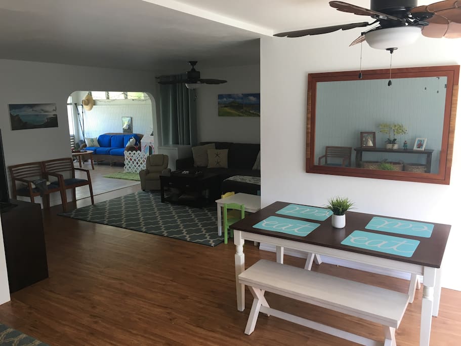 Living room and dining room