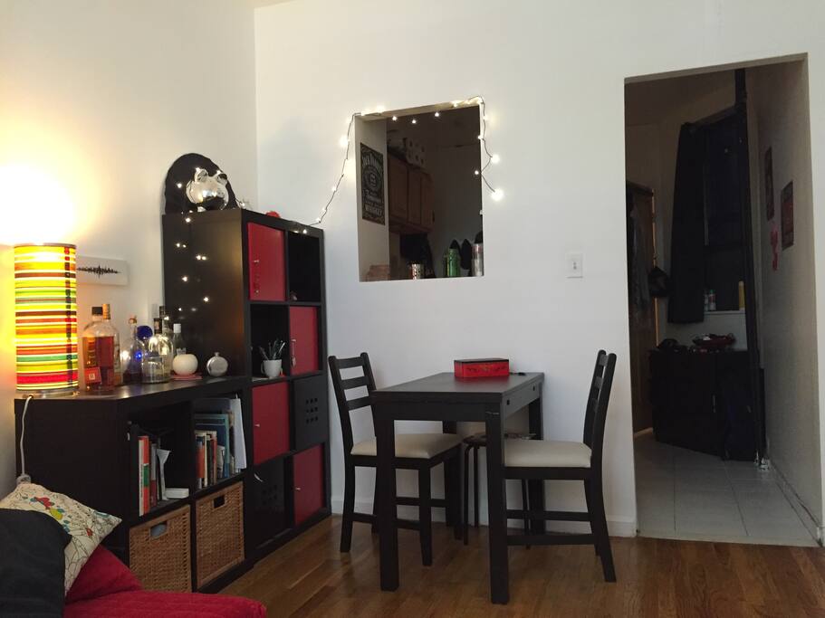 The other side of the living room, connected to the kitchen