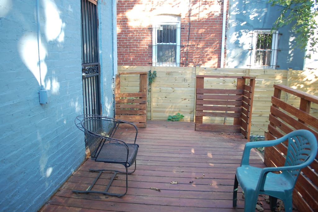 Back patio for fun and relaxing (smoking allowed)