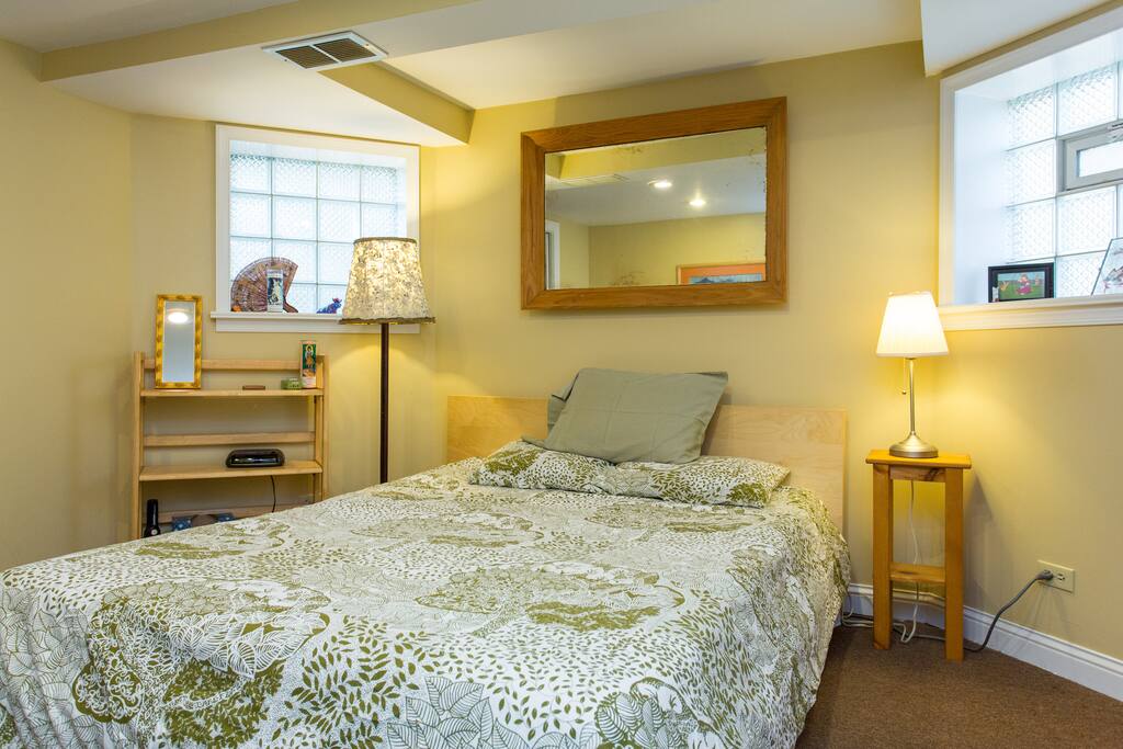 There's a queen-sized bed