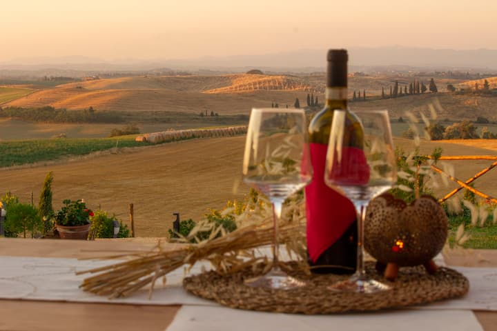 "Red Rose" apartment with a view of Siena.