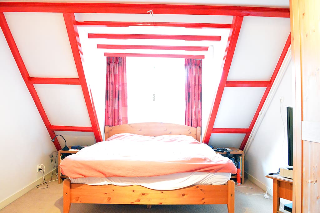 The bright master bed room