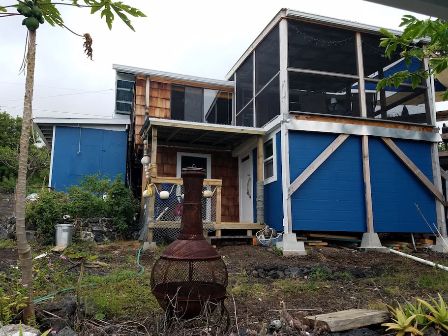 View of lanai leading to kitchen and bath.