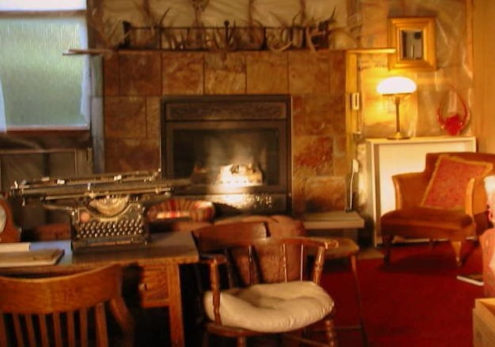 An evening by the huge living room fireplace