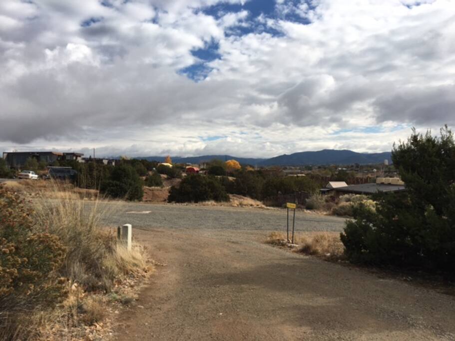 View of Downtown and Sangre De Cristo mountain range