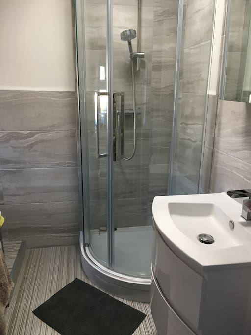 Shared swanky bathroom