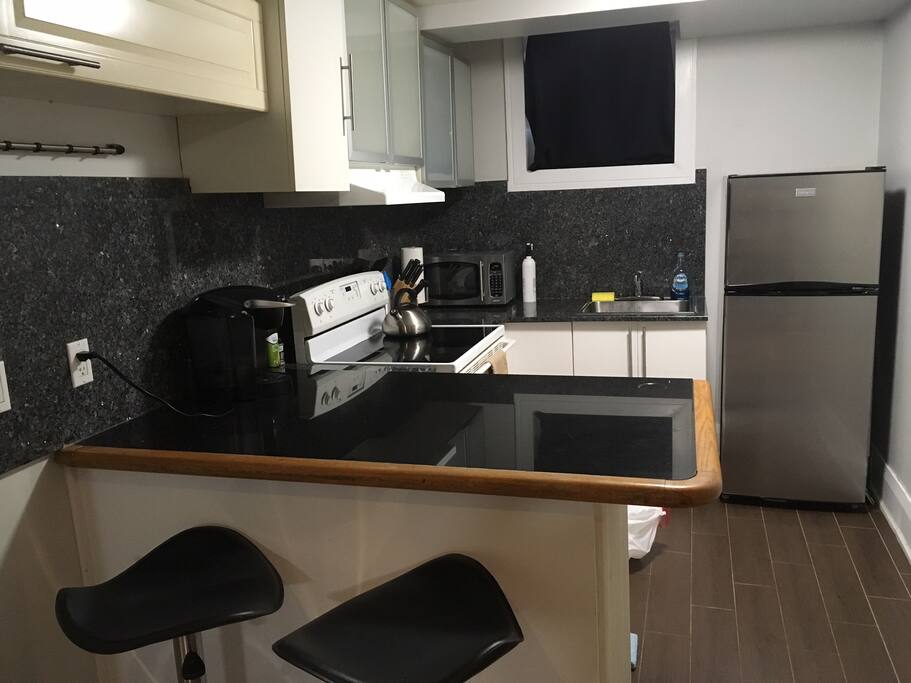 Fully outfitted kitchen