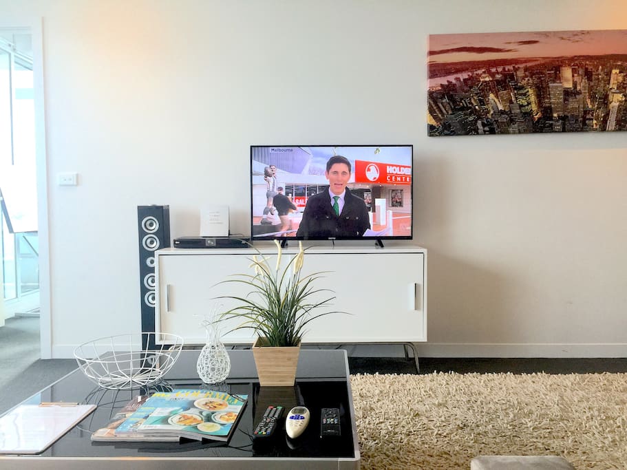 CABLE TV + LARGE LCD TV + BLUETOOTH IPHONE MUSIC SYSTEM