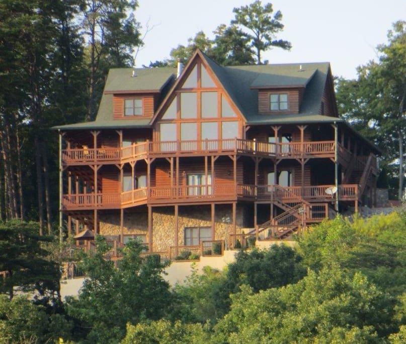 View of Look-Out Lodge from the lake.