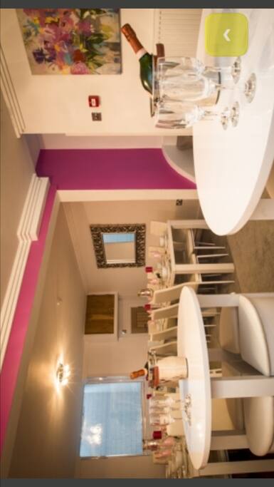 Dining room situated on its own level
