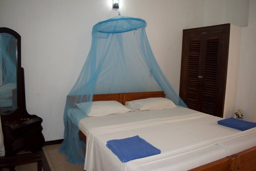 Double bed with AC and attached bathroom