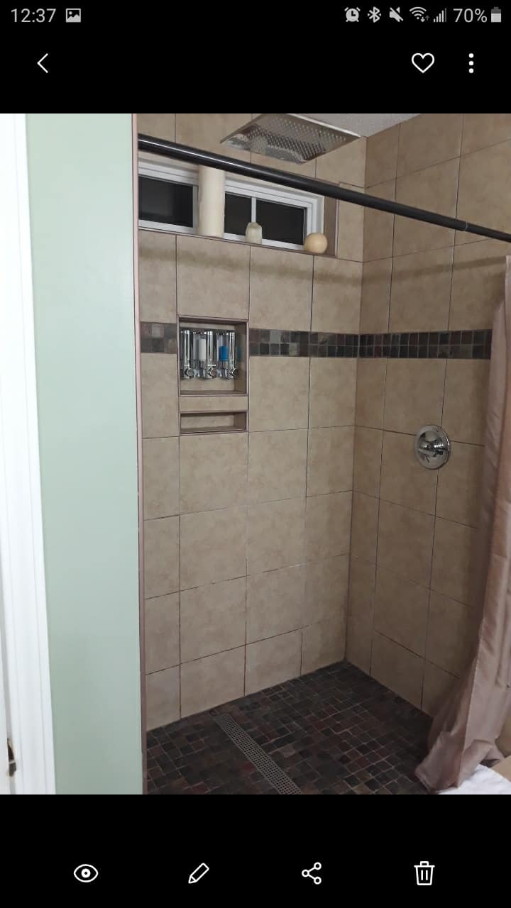 Walk-in water fall shower