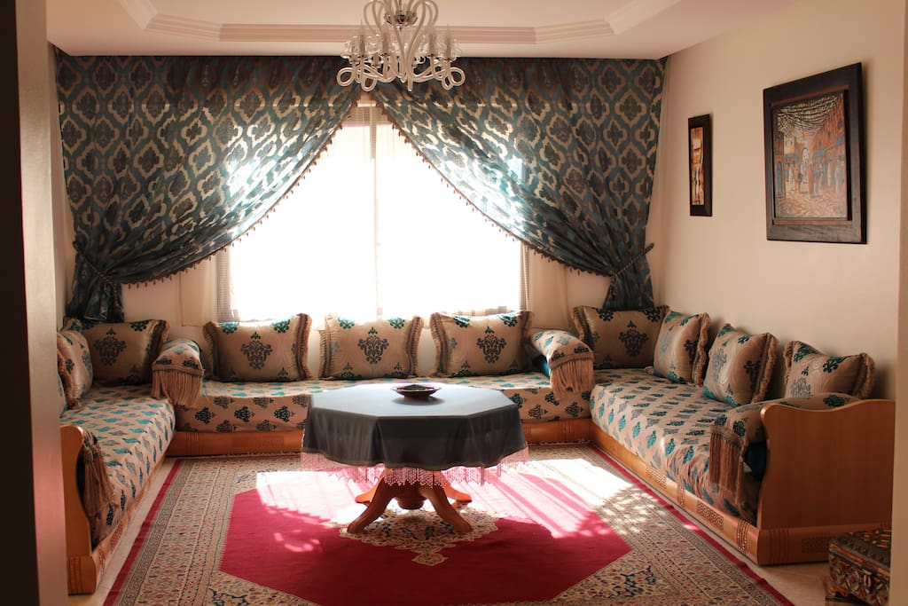 Moroccan traditional living room.