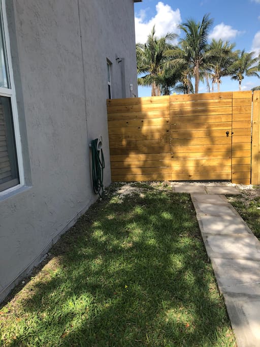 Guest suite entrance accessed from the left side of the home (on the right side of the home if your are facing it from guest parking spot on the grass in front of the mailbox/home.
