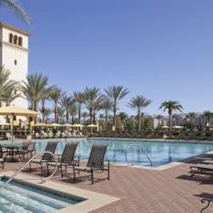 One of the 3 pools is featured here. There are also 4 hot tubs and several cabanas.