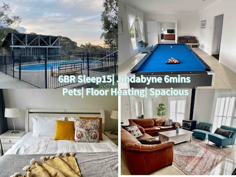 6min Jindabyne|Sleep16
|Pet|FloorHeat
