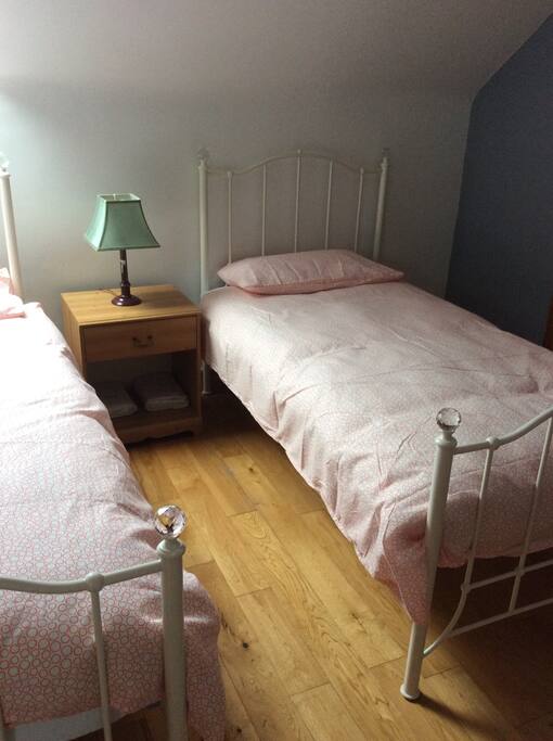 Ensuite bedroom with 2 single beds