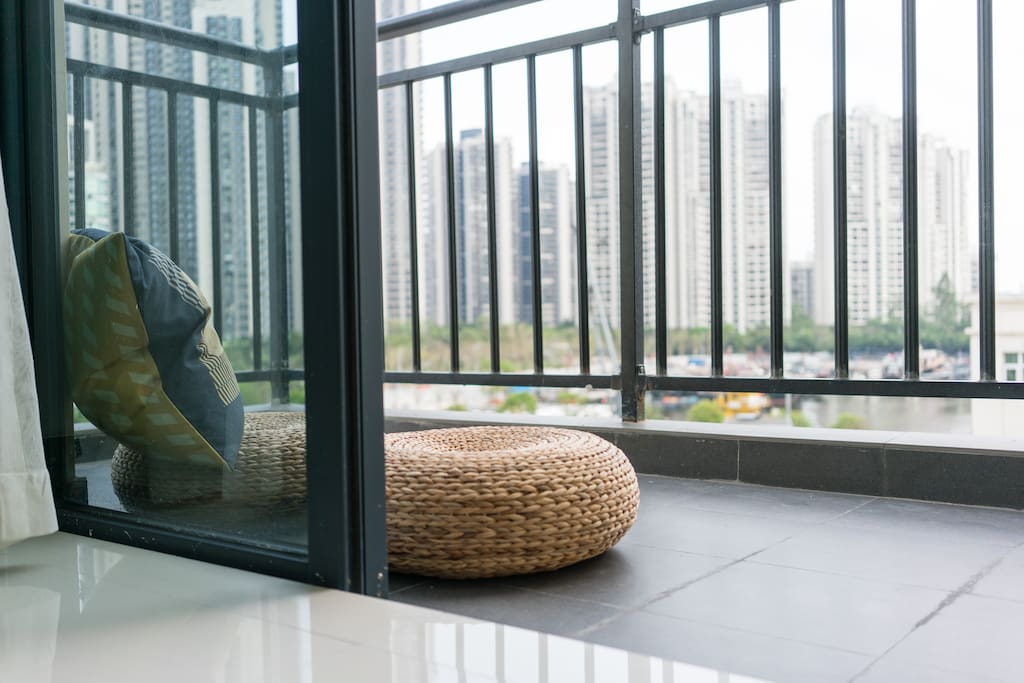 From the living room you have access to the balcony.