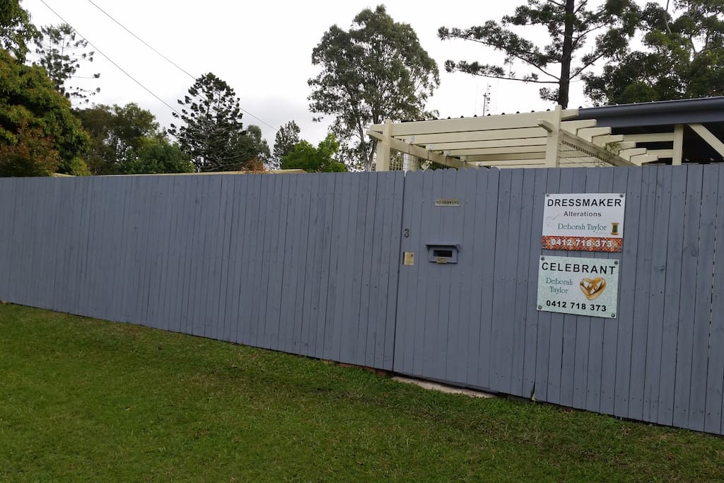 Our property is fenced all around and is very private and quiet.