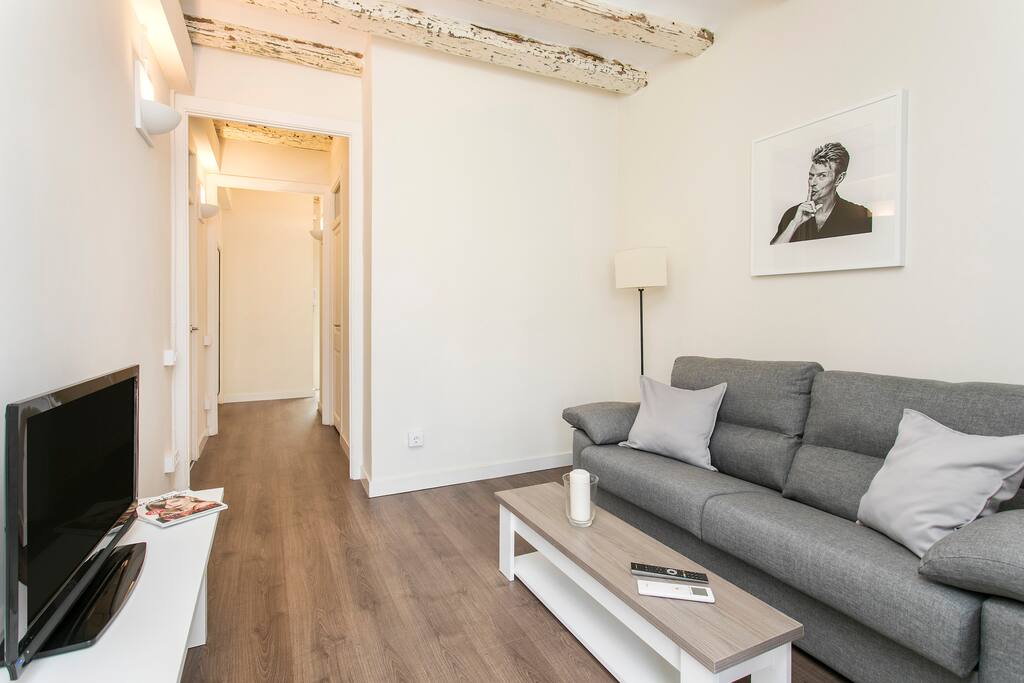 Cozy living room with flat TV
