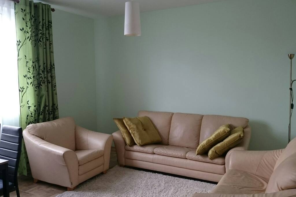 Living room shared with the kitchen area