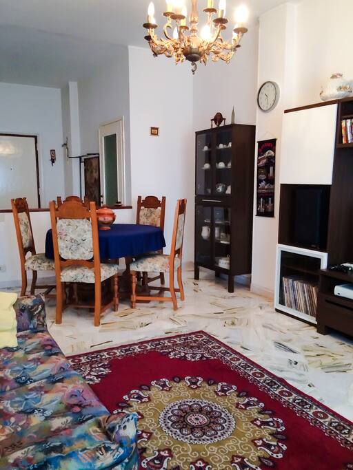 Living room with dining table
