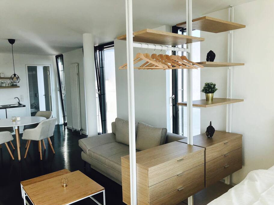 Double Bed + Sofa Bed + Dining + Kitchen + Entrance + Bathroom