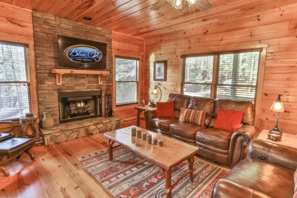 gas burning fireplace in the living room