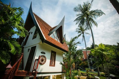 2BR Thai-style art pool villa  in Naiharn