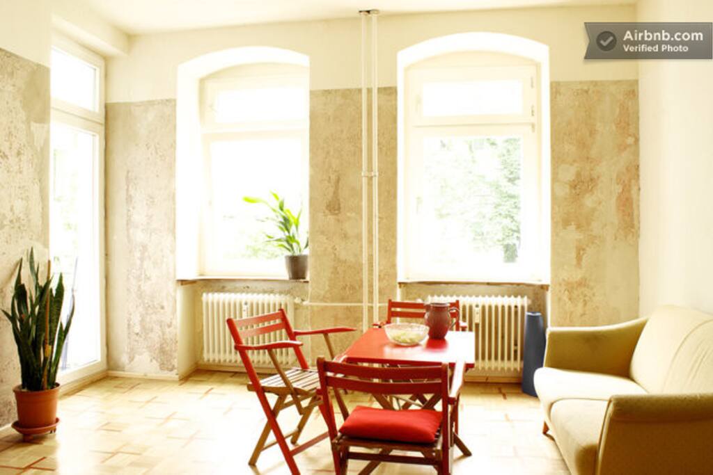 the living room with the balconey attached