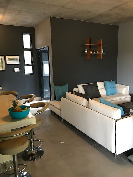 Holiday living is complete with a large comfy couch