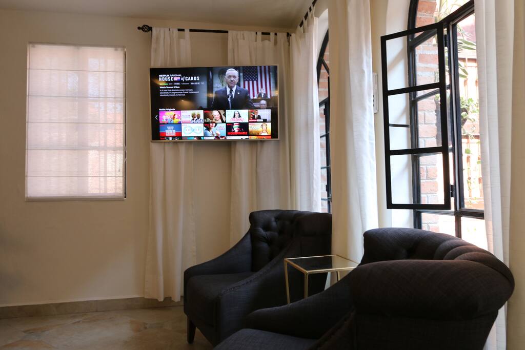 Or move the curtains to watch a movie