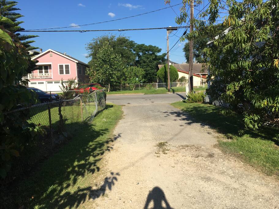 Park in front of main house or you can park close to the home if you decide to park in alley