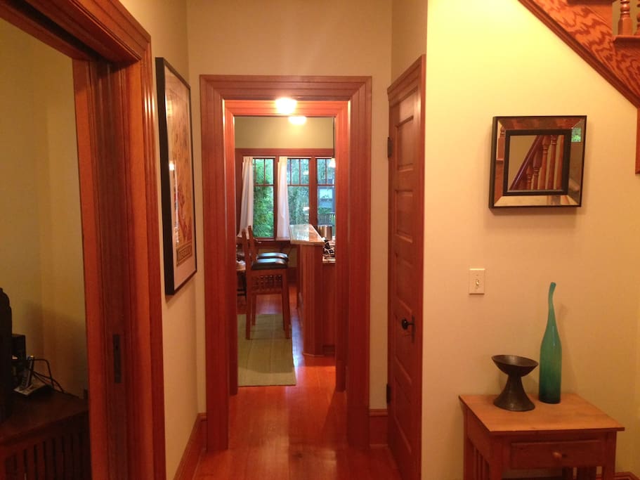 And here's that new decor. This hall leads from the entryway to the kitchen.