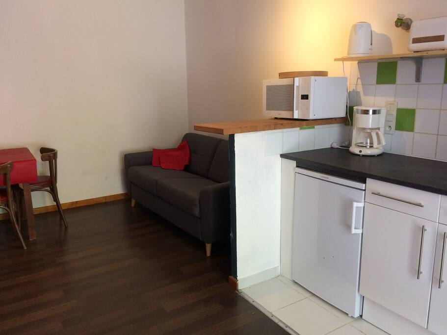 Salon et kitchenette