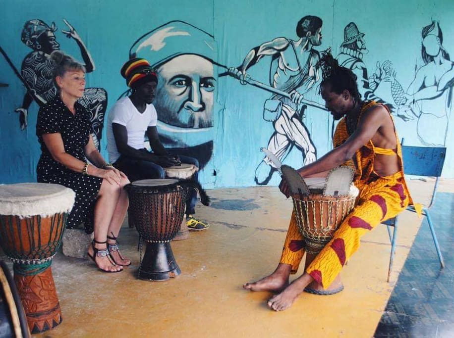 Weekly drum classes minutes from Buff Bay.