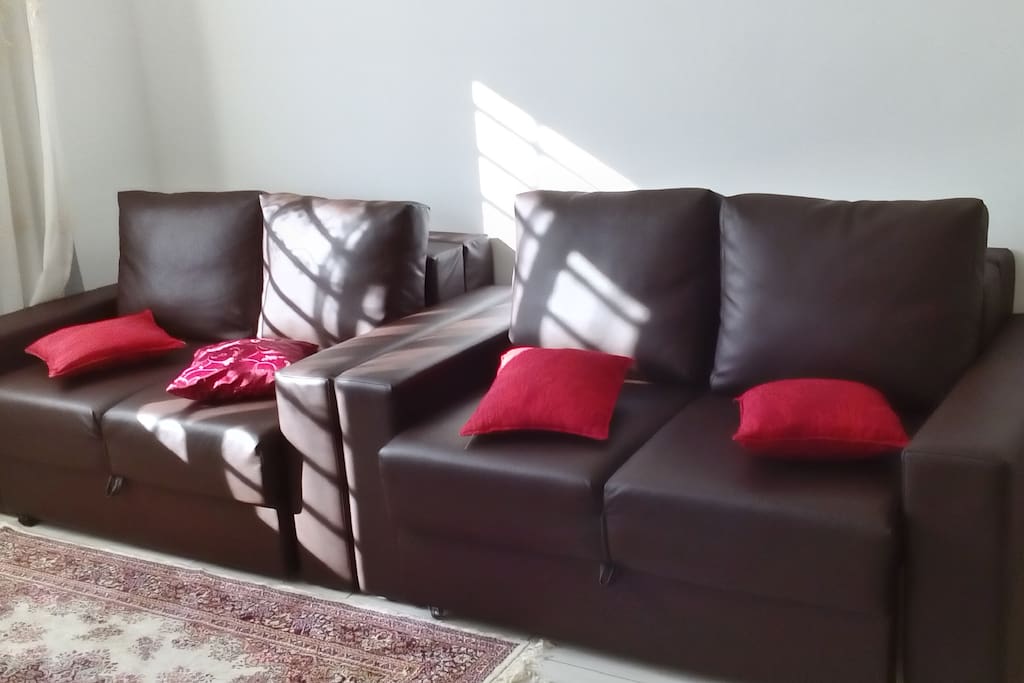 Sala de estar com 2 sofás cama.