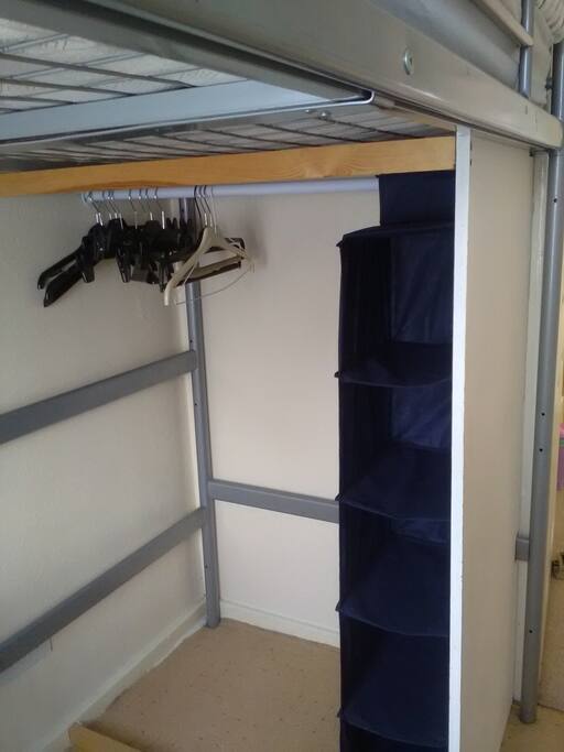 Storage under bunk bed