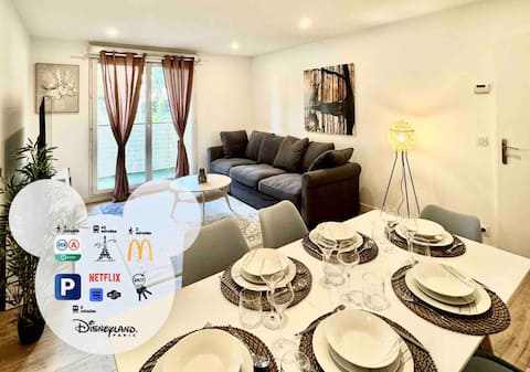 Propriété Airbnb réussie: Mordern w/Garden~5min walk to RER-Disneyland/Paris à Bussy Saint Georges
