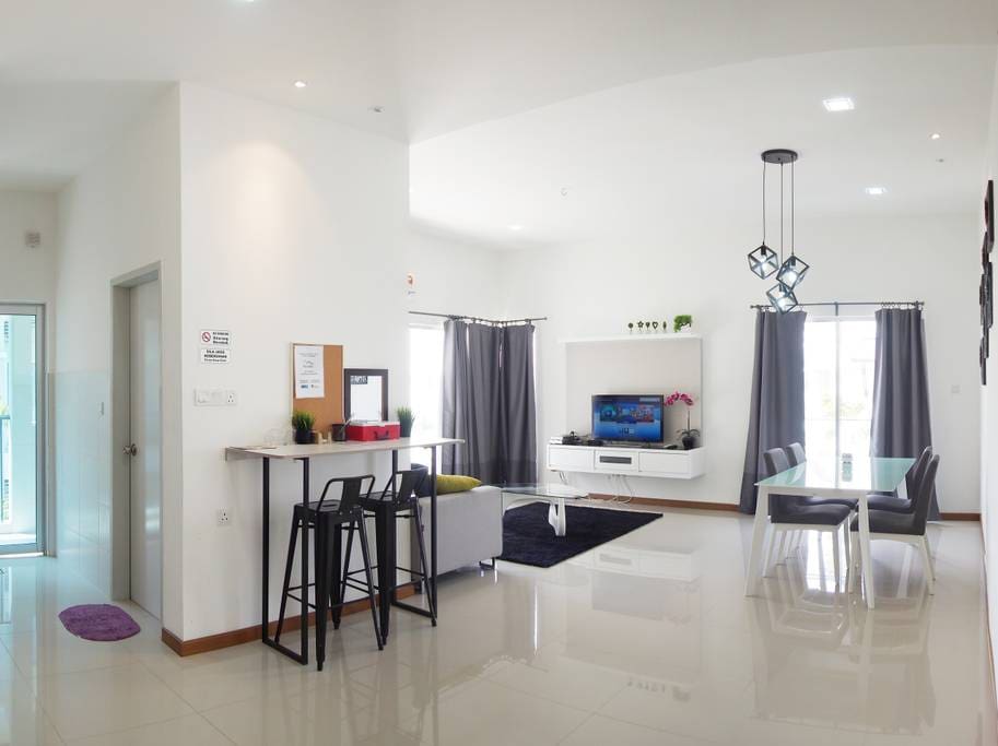1st floor - Living room, dining room & table top at the corner (more view)