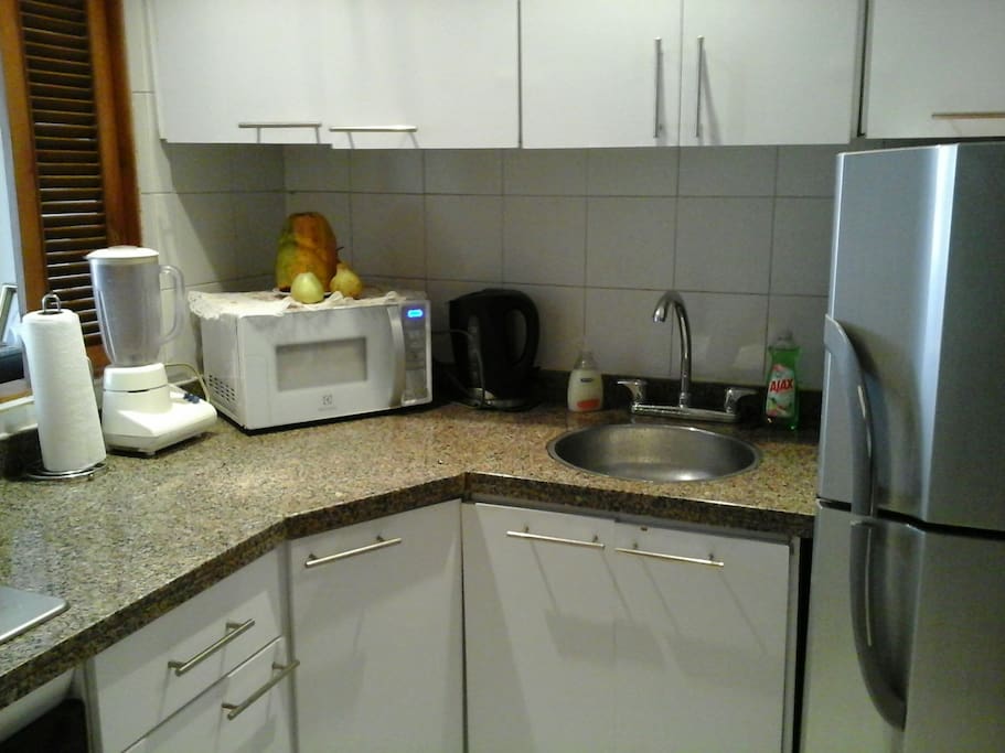 complete kitchen with appliances