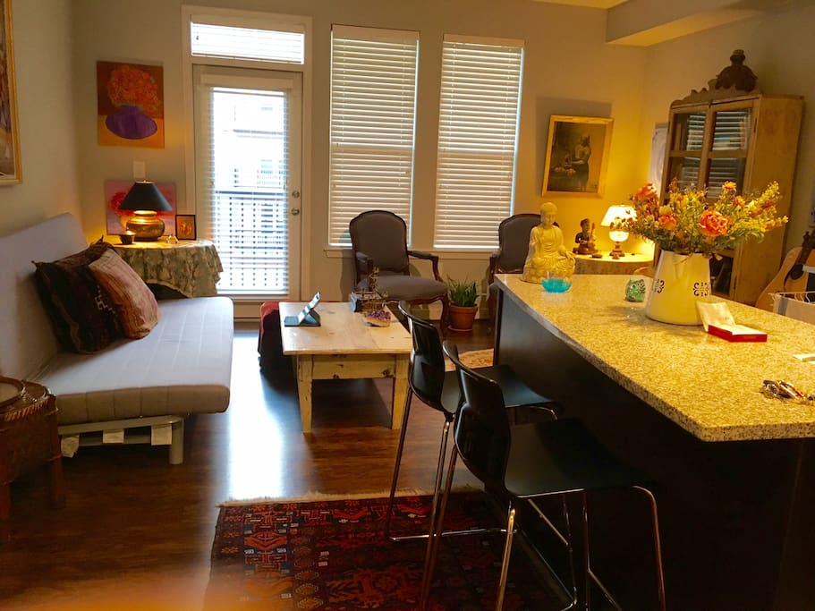 Living Room with sofabed