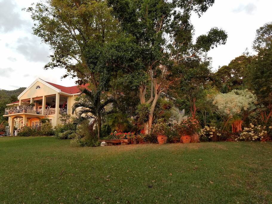 Breathtaking garden views of the back of the property
