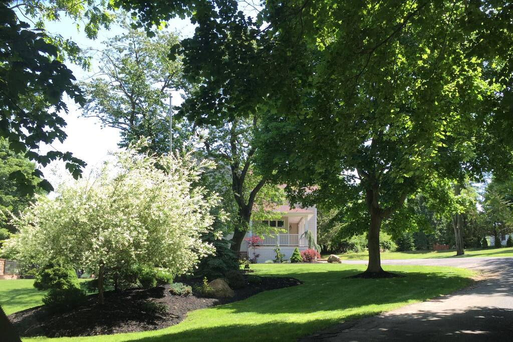View of house from private driveway