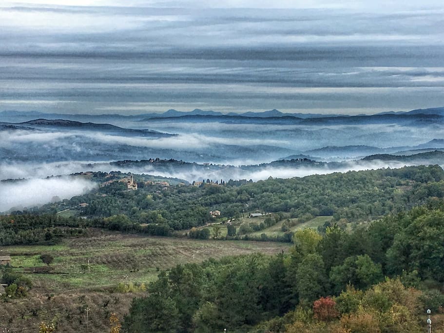 Foggy Autumn morning in the valley below our house