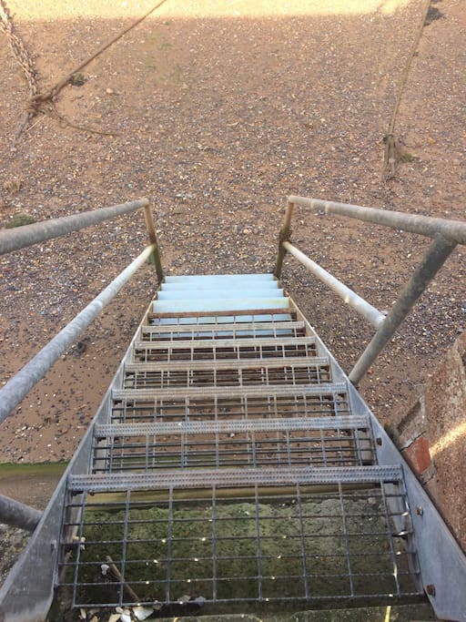 Our back gate leads right onto the beach. You'll find the water creeping up the steps at high tide! We're truly spoilt with this.