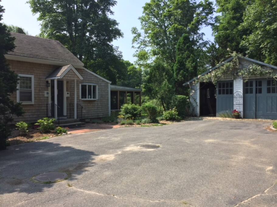 Garage and parking area