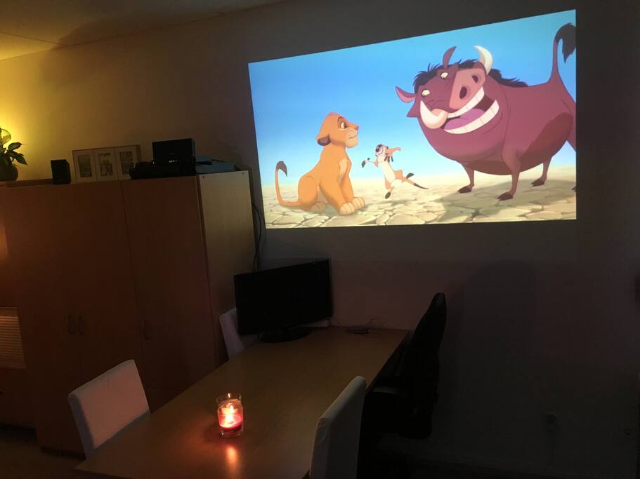 Yes, the apartment includes a 100inch home cinema system!